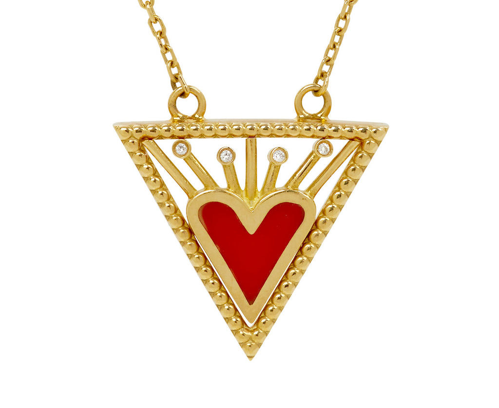 L'Atelier Nawbar Triangle Heart Pendant Necklace - closeup