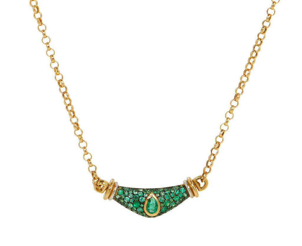 Emerald Pear Pave Stone Karma Necklace - TWISTonline 