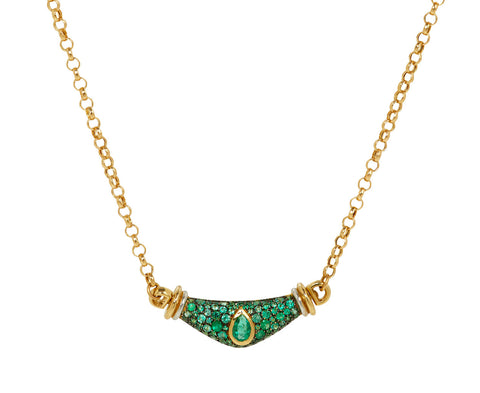 Emerald Pear Pave Stone Karma Necklace - TWISTonline 