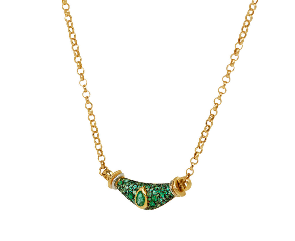 Emerald Pear Pave Stone Karma Necklace - TWISTonline 