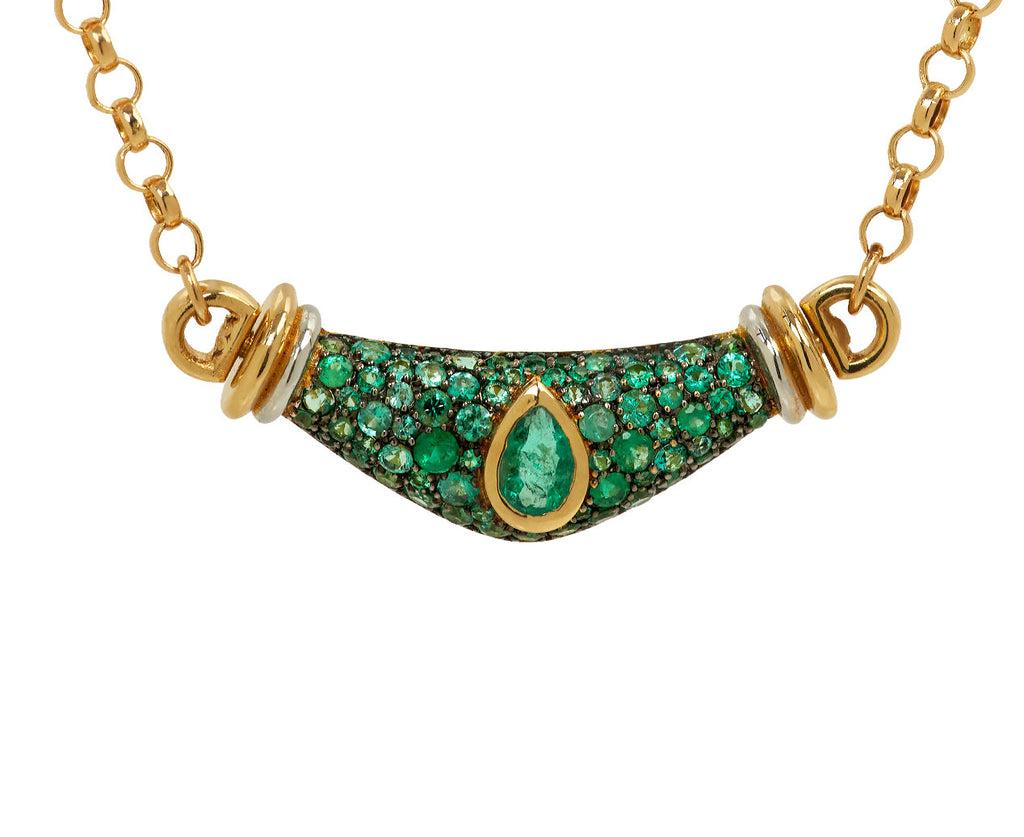 Emerald Pear Pave Stone Karma Necklace - TWISTonline 