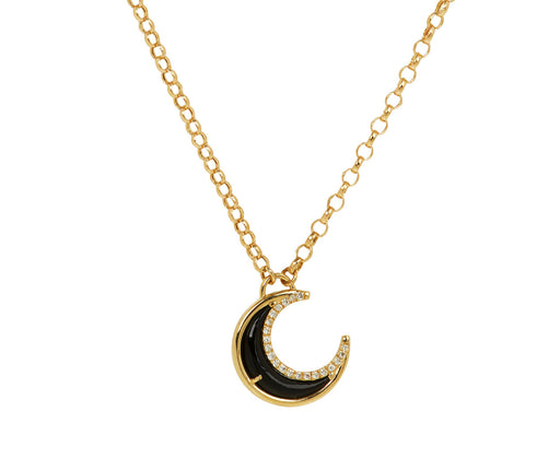 Black Onyx Bloop Moon Necklace - TWISTonline 