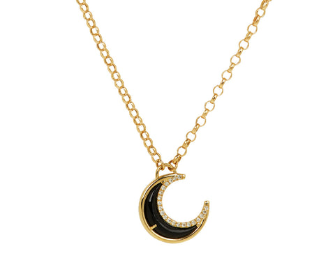 Black Onyx Bloop Moon Necklace - TWISTonline 