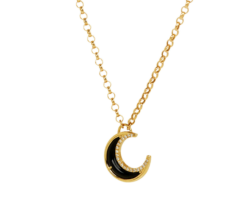 Black Onyx Bloop Moon Necklace - TWISTonline 