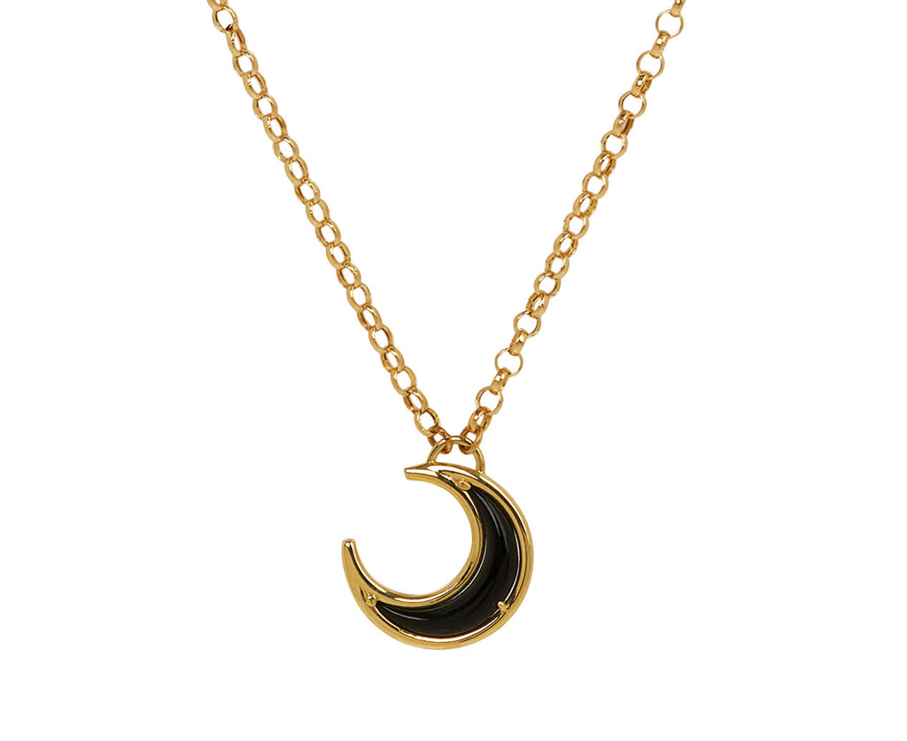 Black Onyx Bloop Moon Necklace - TWISTonline 
