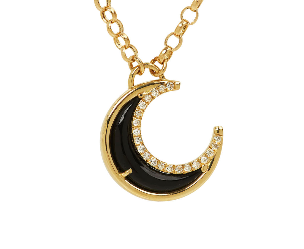 Black Onyx Bloop Moon Necklace - TWISTonline 