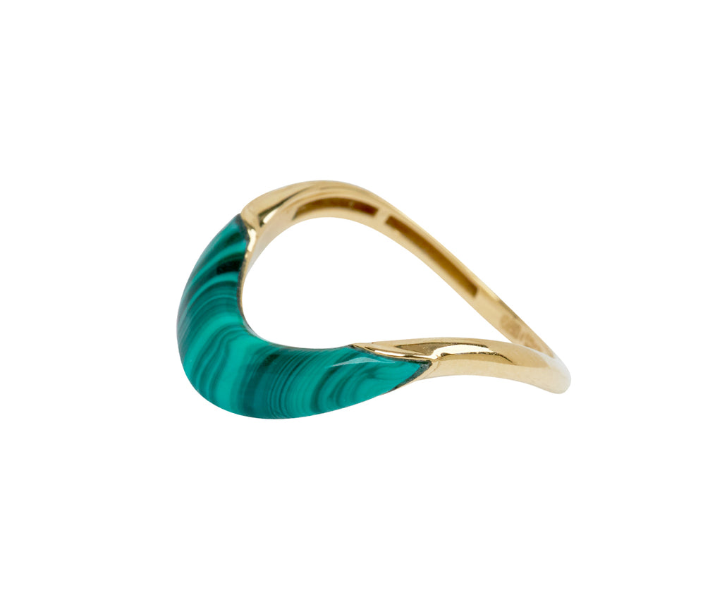 L'Atelier Nawbar Malachite Stackable Boa Ring - side