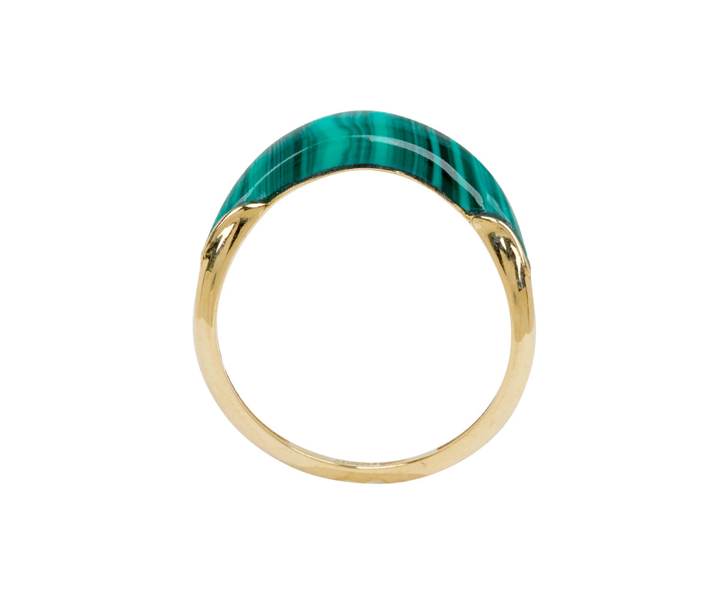 L'Atelier Nawbar Malachite Stackable Boa Ring - top down