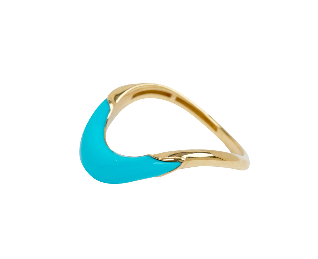 L'Atelier Nawbar Turquoise Stackable Boa Ring - side