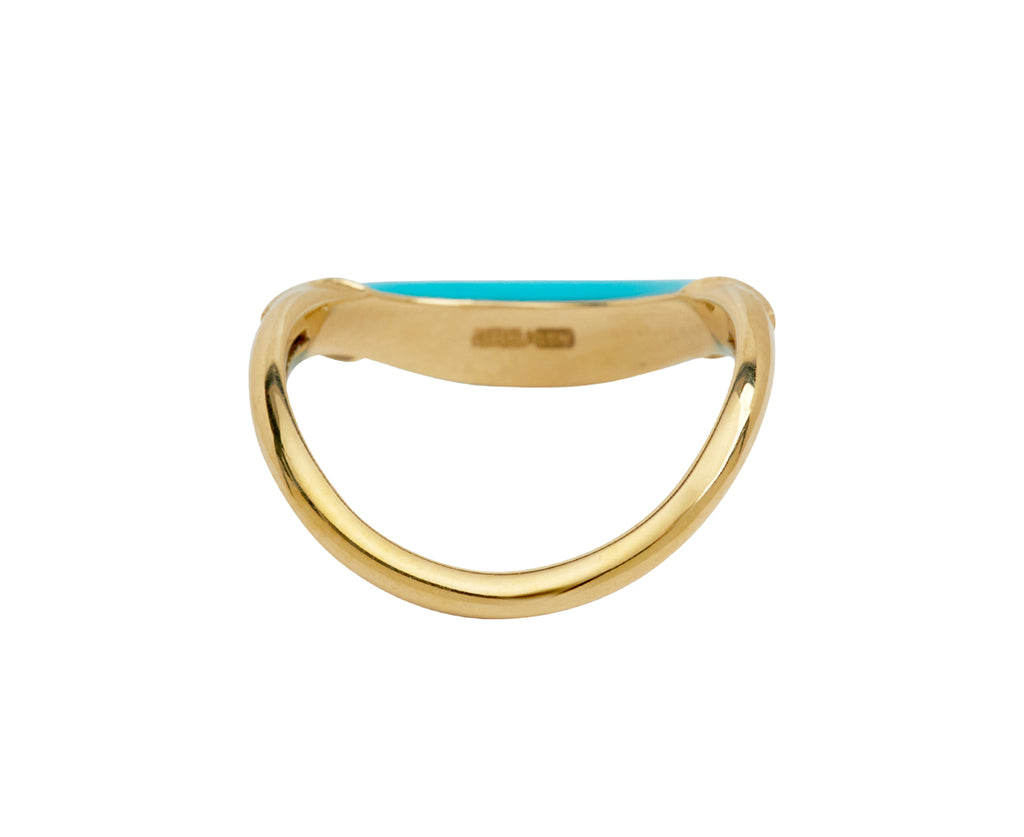 L'Atelier Nawbar Turquoise Stackable Boa Ring - back