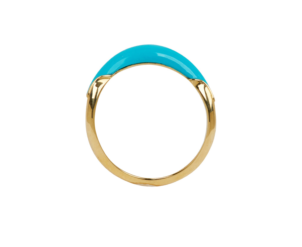 L'Atelier Nawbar Turquoise Stackable Boa Ring - top down