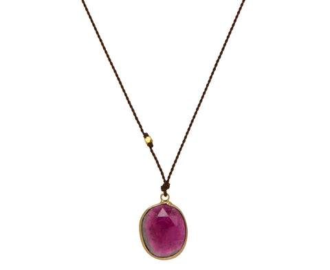 Margaret Solow Watermelon Tourmaline Pendant Necklace