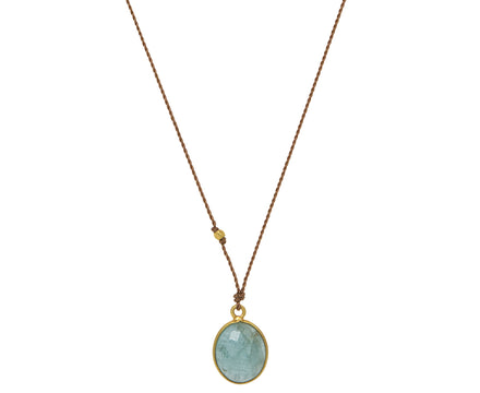 Margaret Solow Cabochon Aquamarine Pendant Necklace