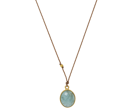 Margaret Solow Cabochon Aquamarine Pendant Necklace
