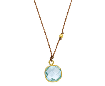 Margaret Solow Blue Topaz Pendant Necklace