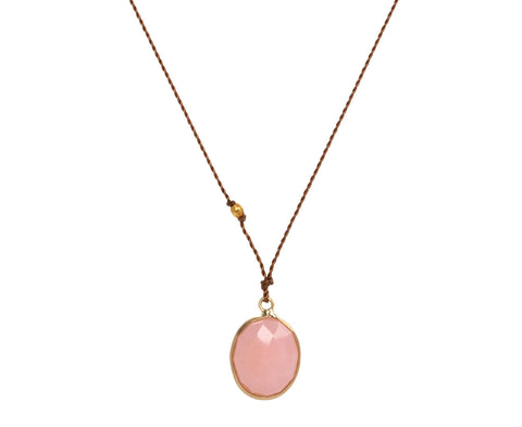 Margaret Solow Pink Opal Pendant Necklace