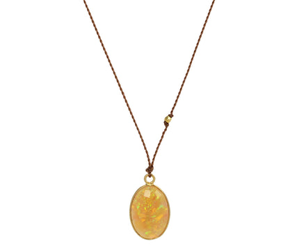 Margaret Solow Cabochon Opal Pendant Necklace