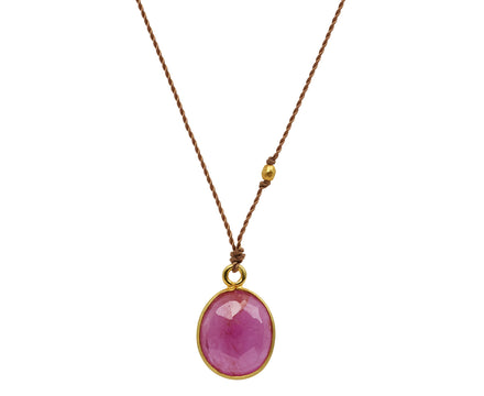 Margaret Solow Pink Sapphire Pendant Necklace