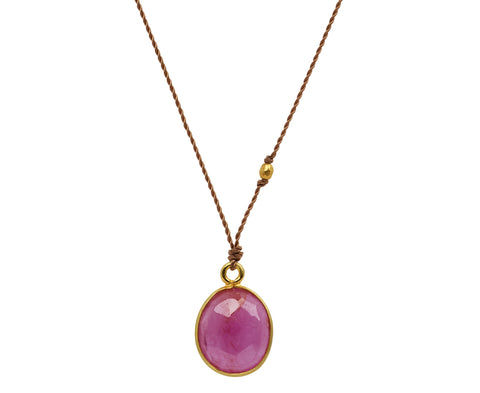 Margaret Solow Pink Sapphire Pendant Necklace