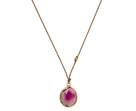 Margaret Solow Watermelon Tourmaline Pendant Necklace