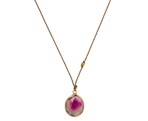 Margaret Solow Watermelon Tourmaline Pendant Necklace