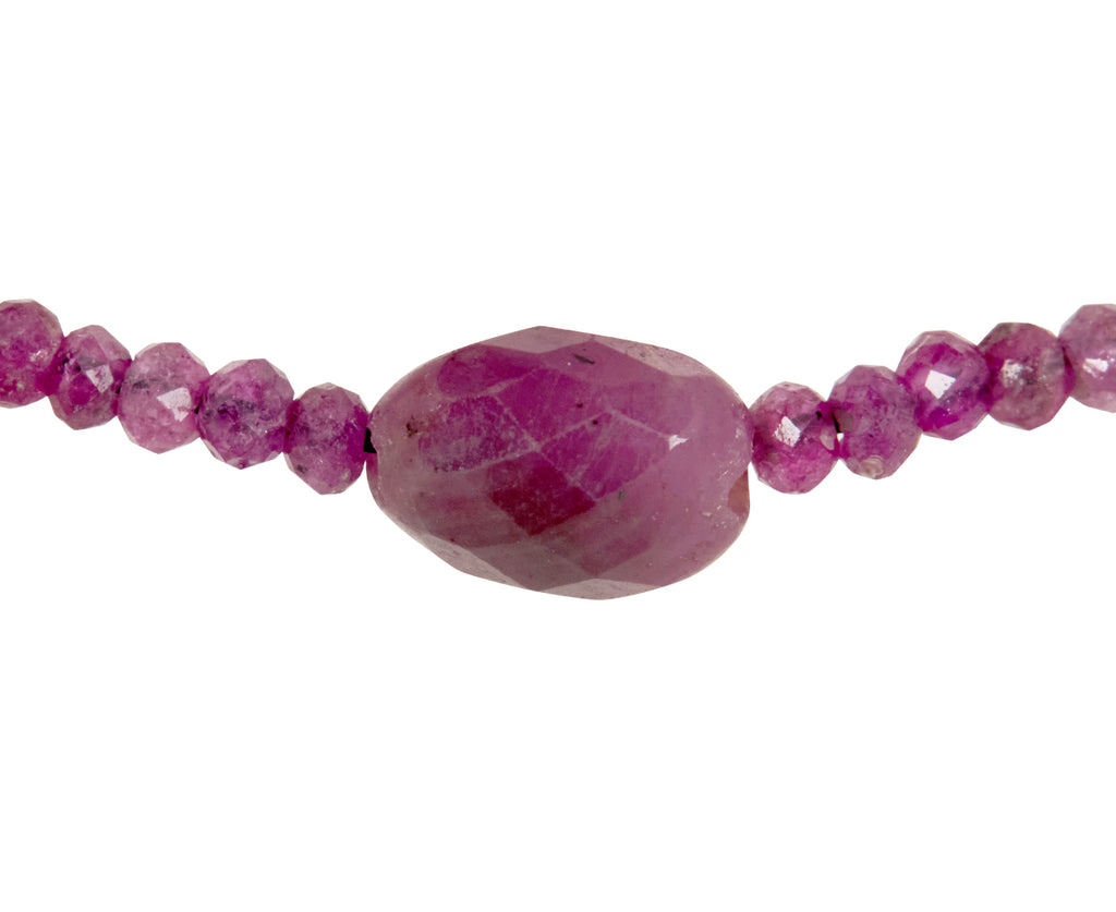 Margaret Solow Double Ruby Beaded Bracelet - closeup