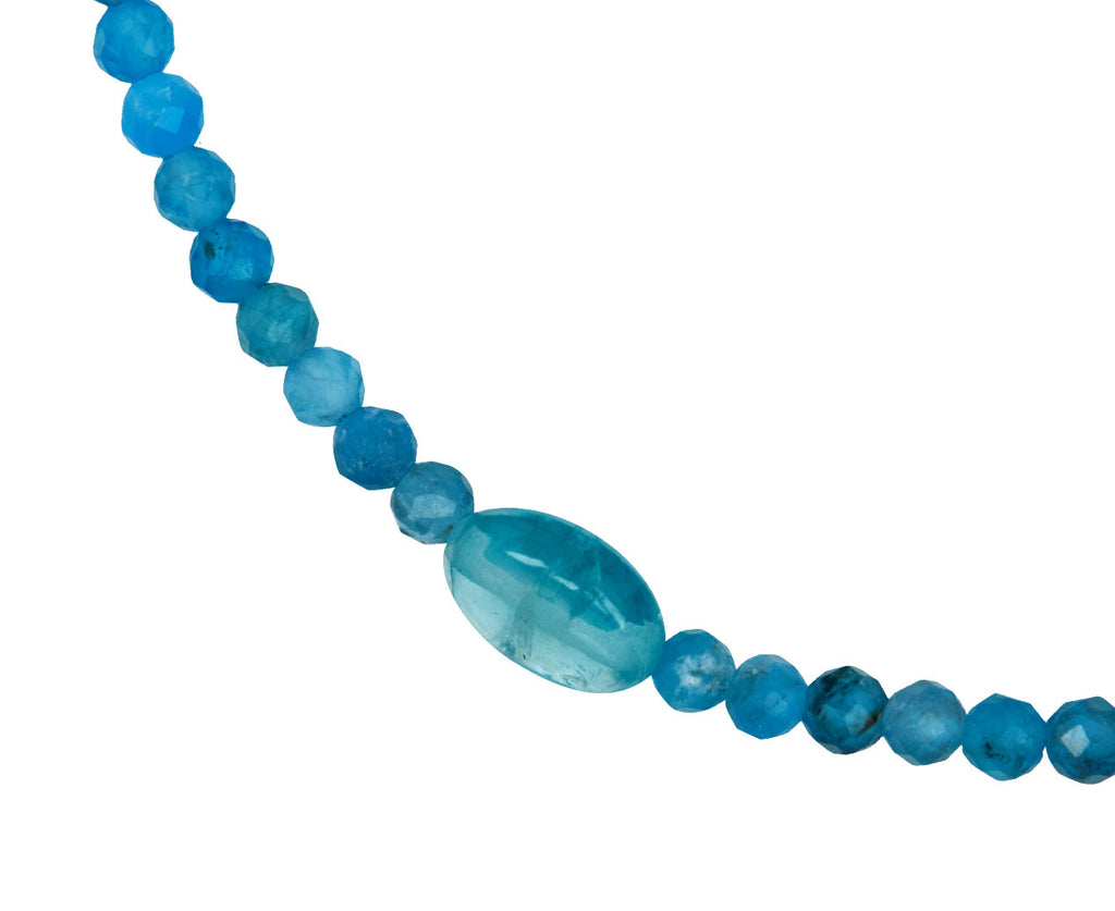 Margaret Solow Chrysocolla and Apatite Beaded Bracelet - Closeup
