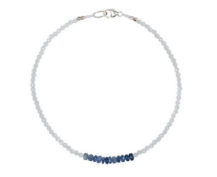Margaret Solow Rainbow Moonstone and Sapphire Beaded Bracelet