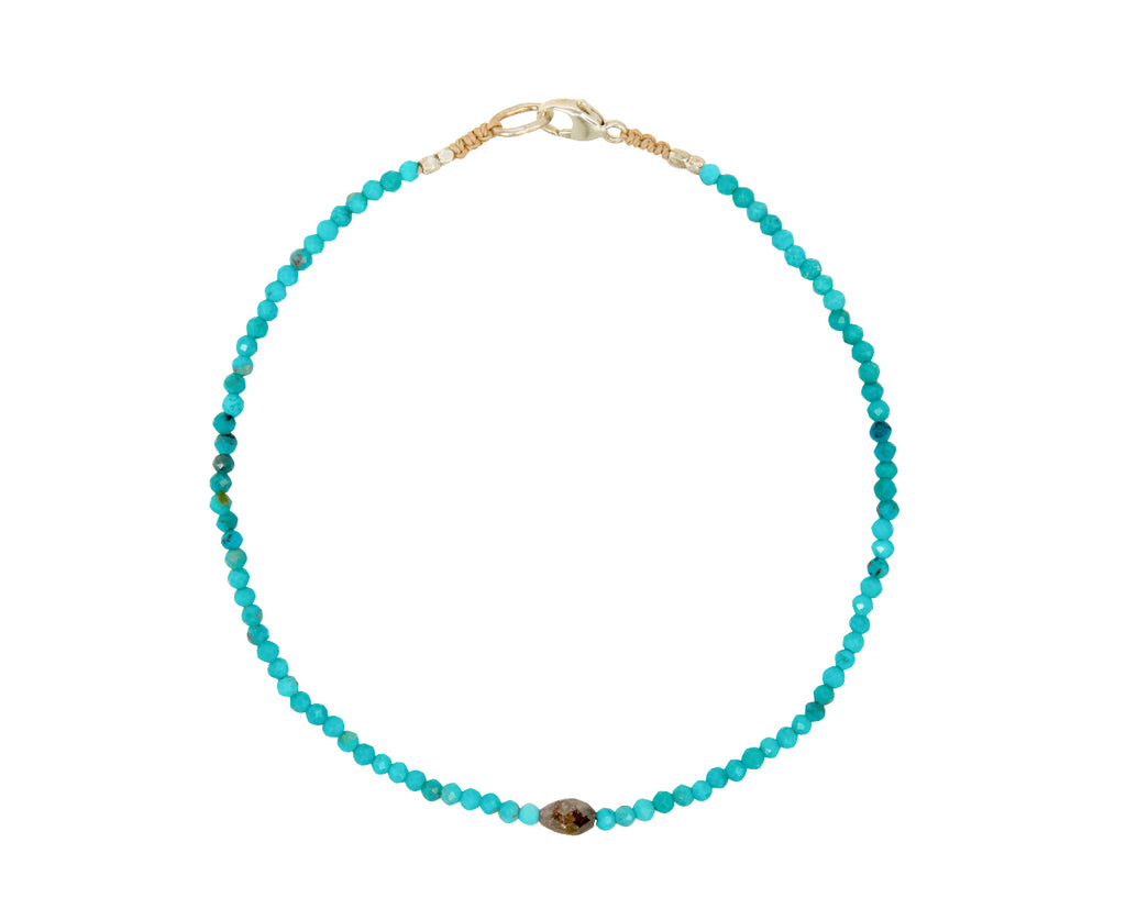 Margaret Solow Turquoise and Diamond Beaded Bracelet