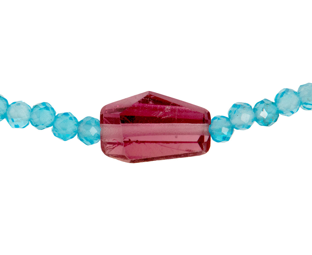 Margaret Solow Apatite and Tourmaline Beaded Bracelet - closeup