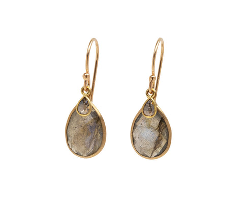 Margaret Solow Labradorite and Diamond Earrings