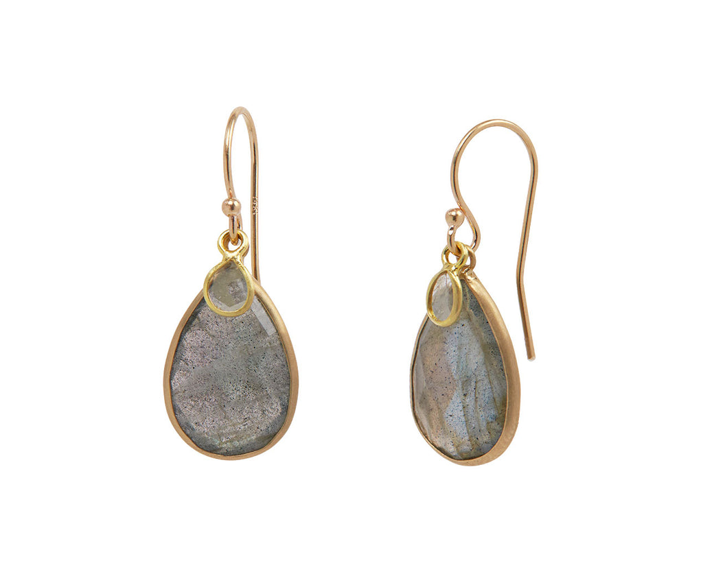  Margaret Solow Labradorite And Diamond Slice Earrings - Side View