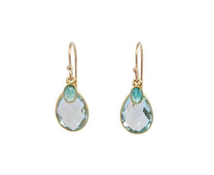 Margaret Solow Blue Topaz And Emerald Earrings