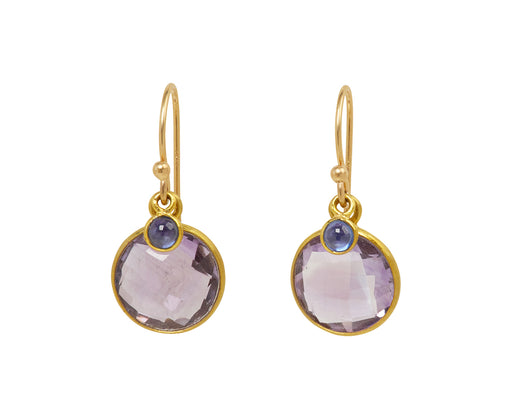 Amethyst and Blue Sapphire Earrings - TWISTonline 