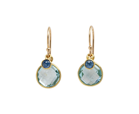 Margaret Solow Blue Topaz and Sapphire Earrings