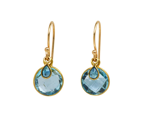 Margaret Solow Blue Topaz and Sapphire Earrings