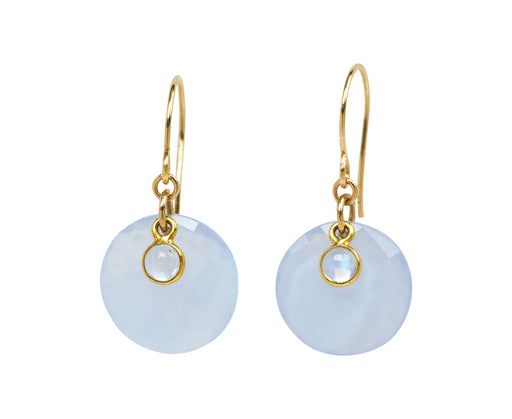 Margaret Solow Moonstone and Chalcedony Earrings