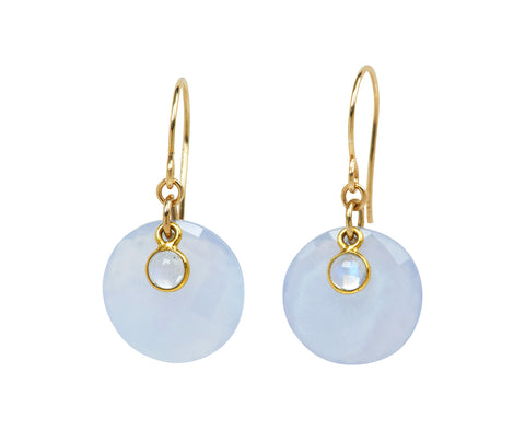Margaret Solow Moonstone and Chalcedony Earrings