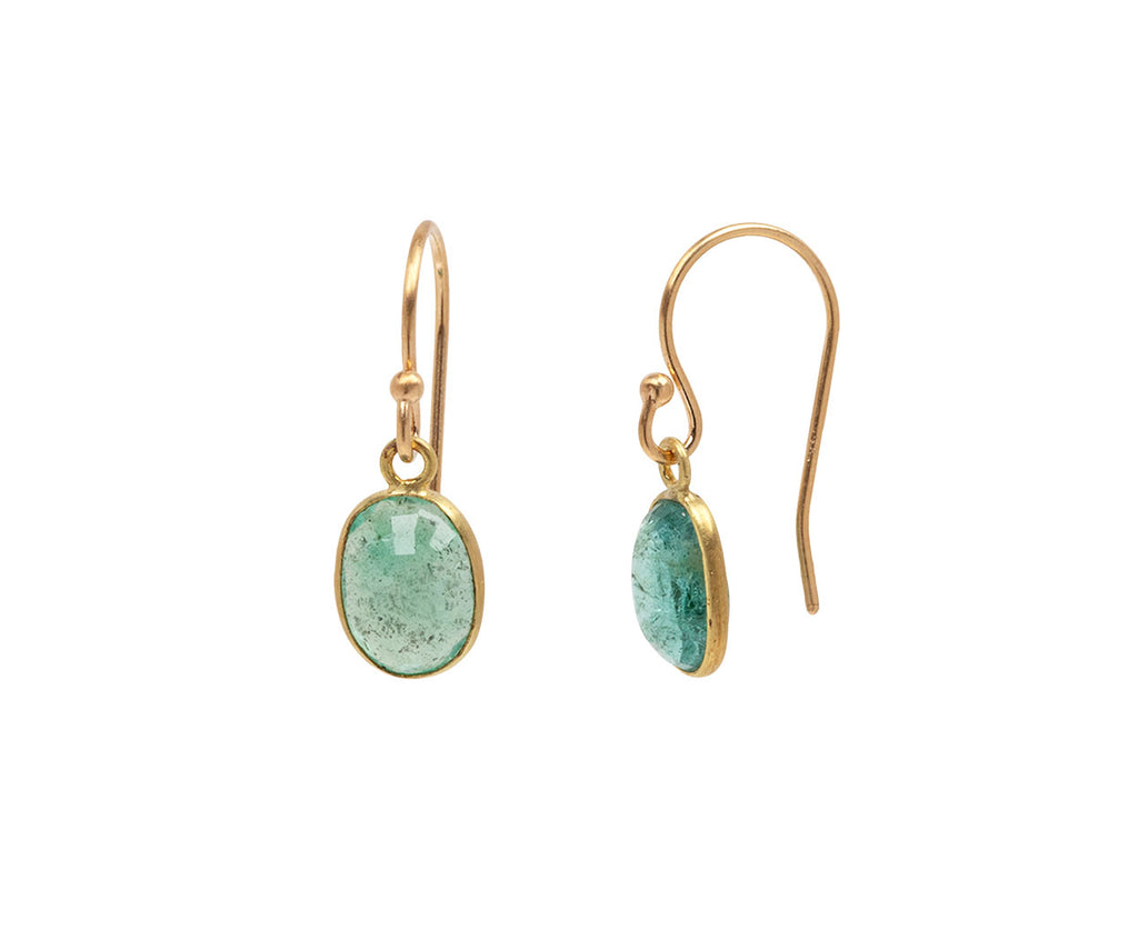 Margaret Solow Emerald Earrings - Angled View