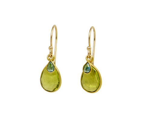 Margaret Solow Peridot and Sapphire Earrings