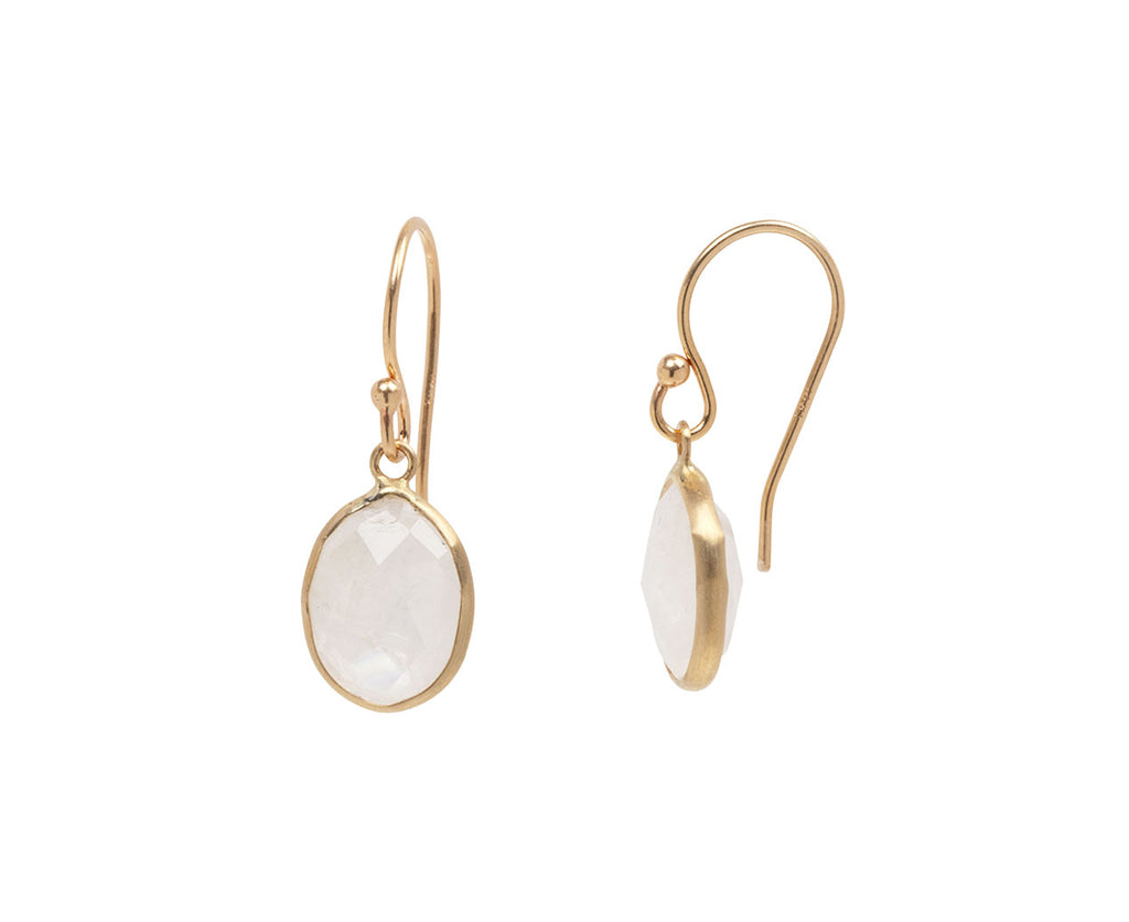 Margaret Solow Rainbow Moonstone Earrings - Angled view
