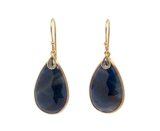 Margaret Solow Blue Sapphire and Diamond Earrings