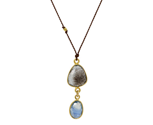 Margaret Solow Moss Aquamarine and Sapphire Pendant Necklace