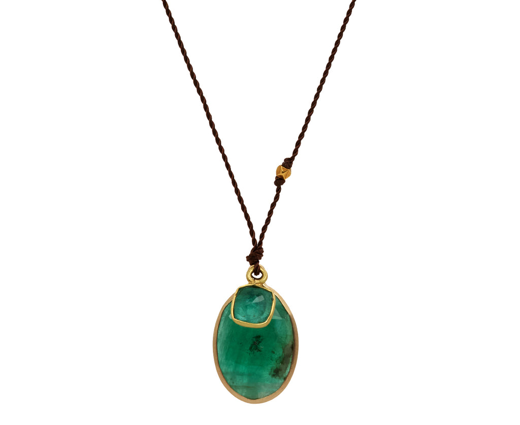 Margaret Solow Double Emerald Pendant Necklace