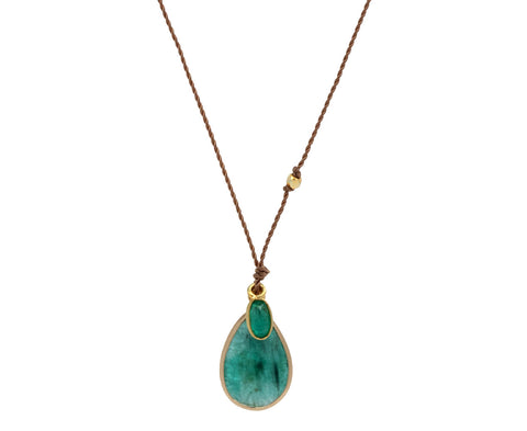 Margaret Solow Double Emerald Pendant Necklace