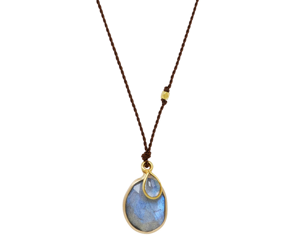 Margaret Solow Labradorite and Moonstone Pendant Necklace