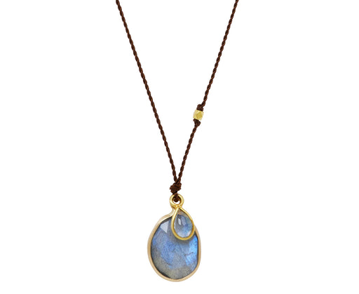 Margaret Solow Labradorite and Moonstone Pendant Necklace