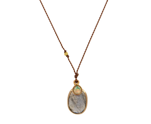 Margaret Solow Labradorite and Opal Double Pendant Necklace