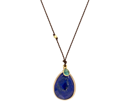 Margaret Solow Lapis and Emerald Pendant Necklace