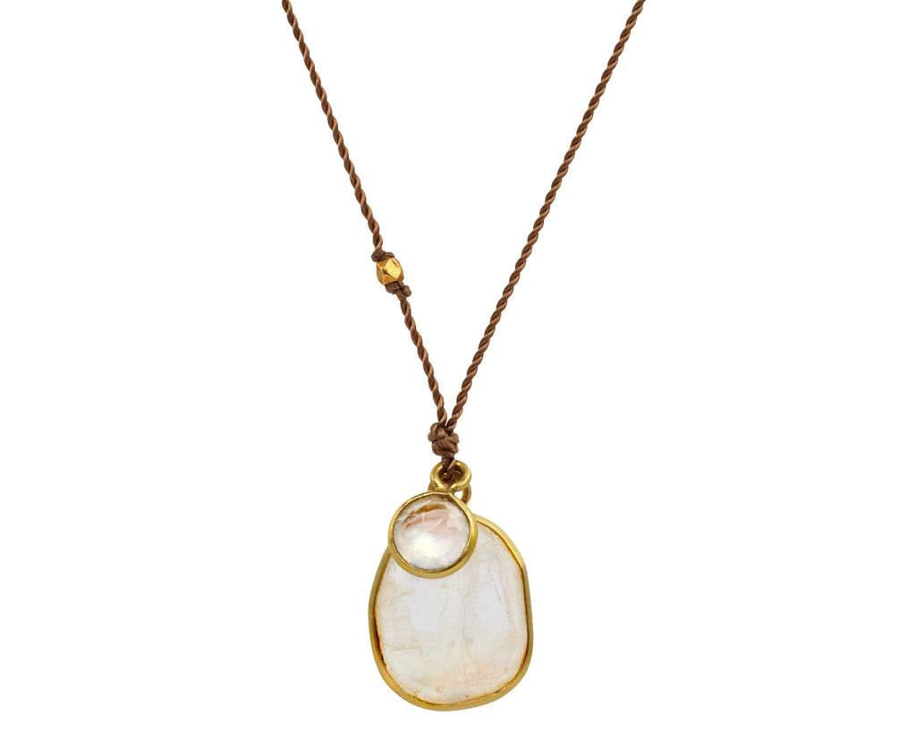 Margaret Solow Double Rainbow Moonstone Pendant Necklace
